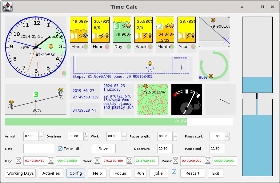 Screenshot of application "Time Calc"