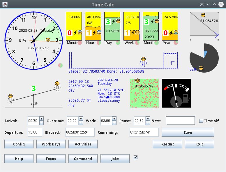 Screenshot of application "Time Calc"