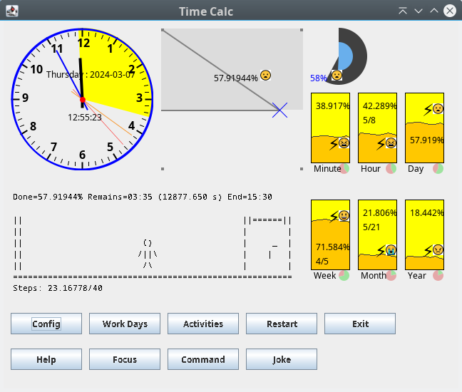 Screenshot of application "Time Calc"