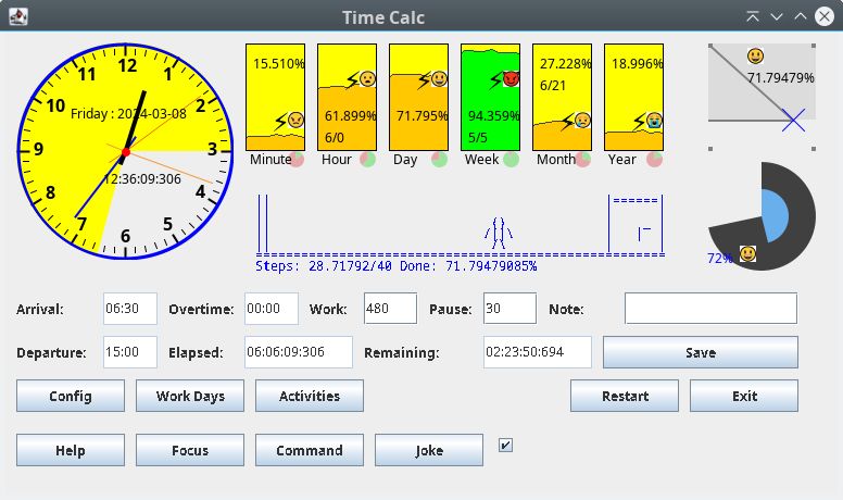 Screenshot of application "Time Calc"