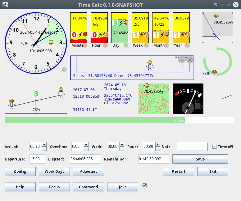 Screenshot of application "Time Calc"